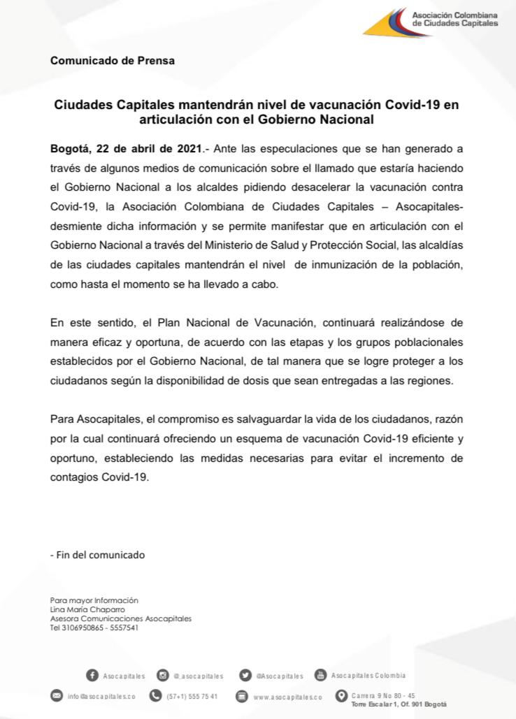 Que duro es ser funcionario público. Agobia consumir tiempo y energía desmintiendo cada afirmación sin fundamento. Pero este gallardo  comunicado obliga: Nunca desde la dirección de <a href="/MinSaludCol/">MinSalud Colombia 🇨🇴</a> se ha dado instrucción alguna de pedir desacelerar la vacunación. <a href="/infopresidencia/">Presidencia Colombia 🇨🇴</a>