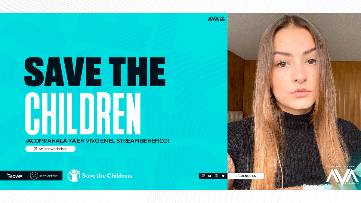 EsportsAVA's tweet photo. ¡Entra al stream de nuestra CEO @SCHEBEU_ para apoyar a la causa de @SaveChildrenMx!🙌🏻

https://t.co/fPXY8zWxRo💙

¡VAMOS A SUPERAR ESA META!💙🙏🏻 https://t.co/986l1zfxyi