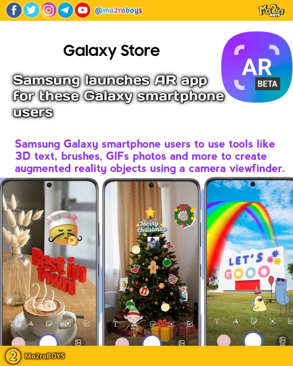 ma2raboys's tweet image. Samsung launches AR app for these Galaxy smartphone users
@samsungindia @samsungmobile 
@samsungwithgalaxy 
#samsung #3dapp #3danimation #animation #camera #cameraapp #instagram #reels #newpost #tech #funnyvideos #tamilvideo #tamilsongs #vijaytv #tamilmemes @ma2raboys