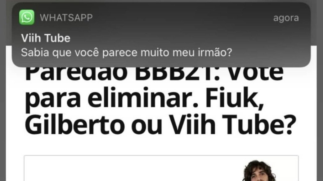 elypsan's tweet photo. Fui entrar no GSHOW para votar na Viih Tube e recebi essa mensagem no WhatsApp. Que susto! #BBB21 #ForaViihTube https://t.co/unICv4b7T8