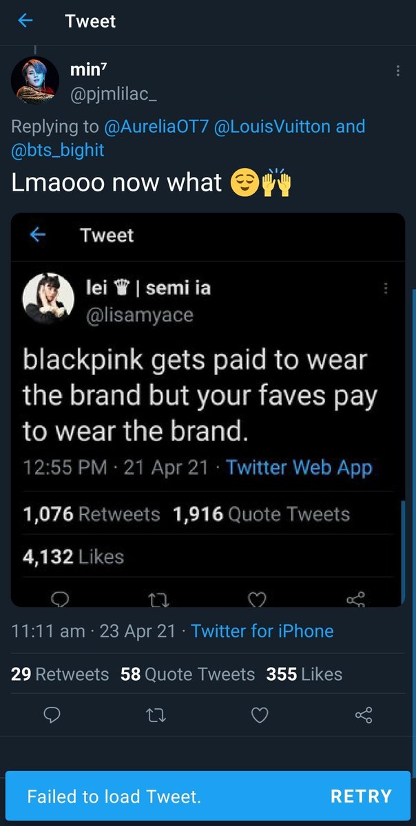 And the "Failed to load tweet" saga continue......Their faves just got a GROUP job ffs can they pls celebrate it first. I vote  #HowYouLikeThat for  #BestMusicVideo on  #iHeartAwards  @BLACKPINK