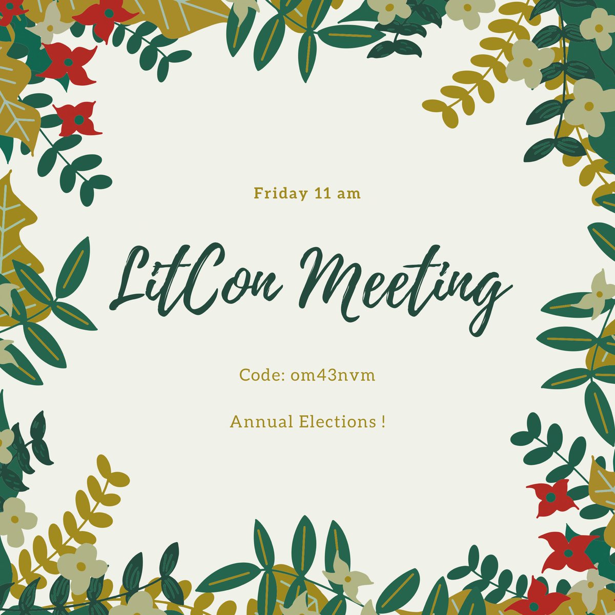 jchsLitCon's tweet image. Good afternoon members! Just a reminder that there will be a meeting tomorrow at 11 am. Hope to see you all there for election and more exciting updates! #litcon