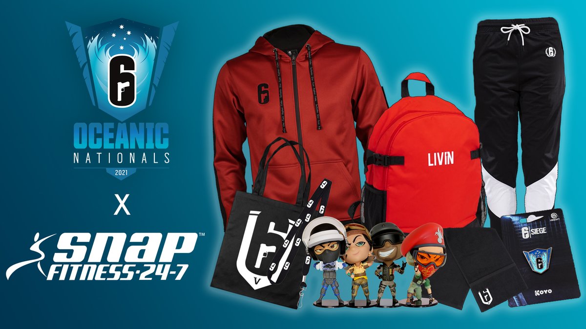 Rainbow6ANZ's tweet photo. To celebrate the end of #OCN Stage 1, we’re giving away 2 awesome prize packs thanks to @snapfitnessAU! 🎉

Includes a 6 Month Snap Fitness Membership, @livinorg Backpack and R6 goodies!

To enter:
🔁Retweet
🏋️‍♂️Follow: @snapfitnessAU
🌊Follow: @R6esportsOCE
😎Follow: @Rainbow6ANZ https://t.co/pnNuIa9iHM