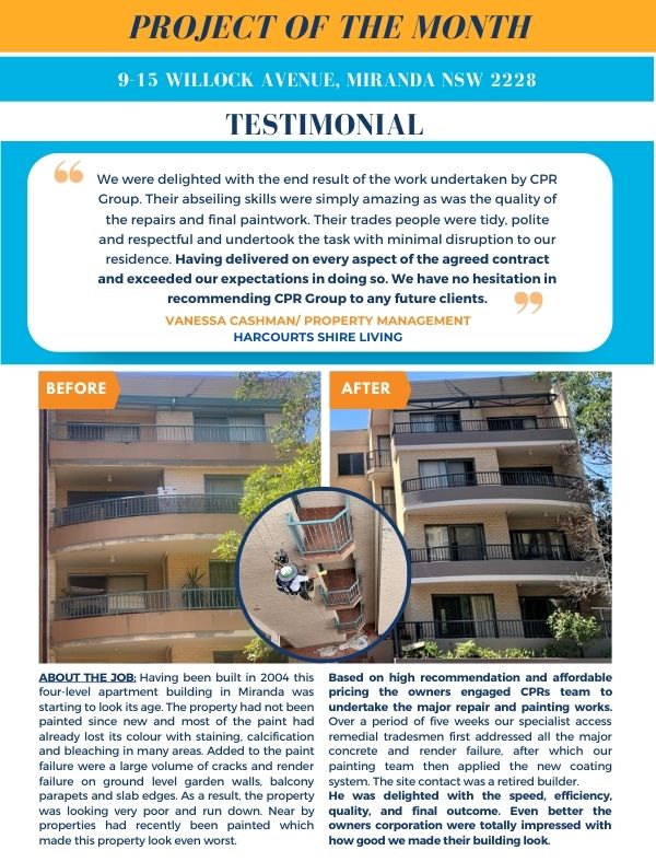 CPR_Group_Aus's tweet photo. 👍Project of the Month
9-15 Willock Avenue, Miranda NSW 2228

#cprfacadeupgrades #cprpainting #highrisepainting https://t.co/zyJL3ELWPo