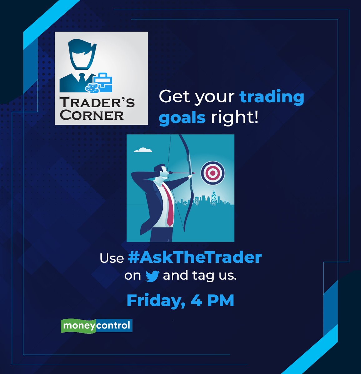 moneycontrolcom's tweet image. And the COUNTDOWN begins! ⏰ Only 5 hrs left until Mr. @ashishchatur from @sanctum_wealth will answer your #Trading questions here.

Use #AskTheTrader to get timely answers and DON'T FORGET to tag us! 👔 Strap yourself in as #TradersCorner will start at 4 p.m. #Hurry!!