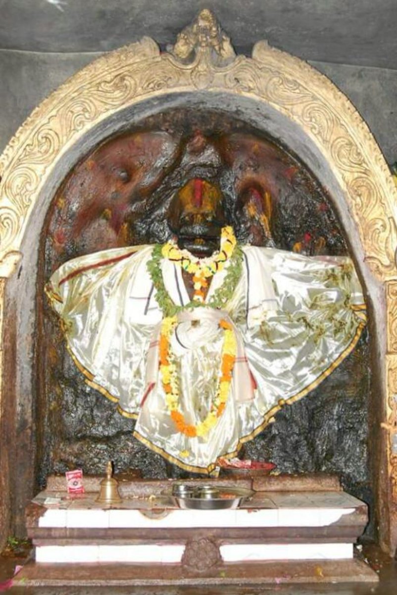 This Big 9.2ft Murti of Bhagwan Narsimha in this Mandir is said to have originated from the Volcano Mountain. This Murti of Bhagwan Narasimha is considered alive. A red colored substance is also found inside the Murti which resembles blood.