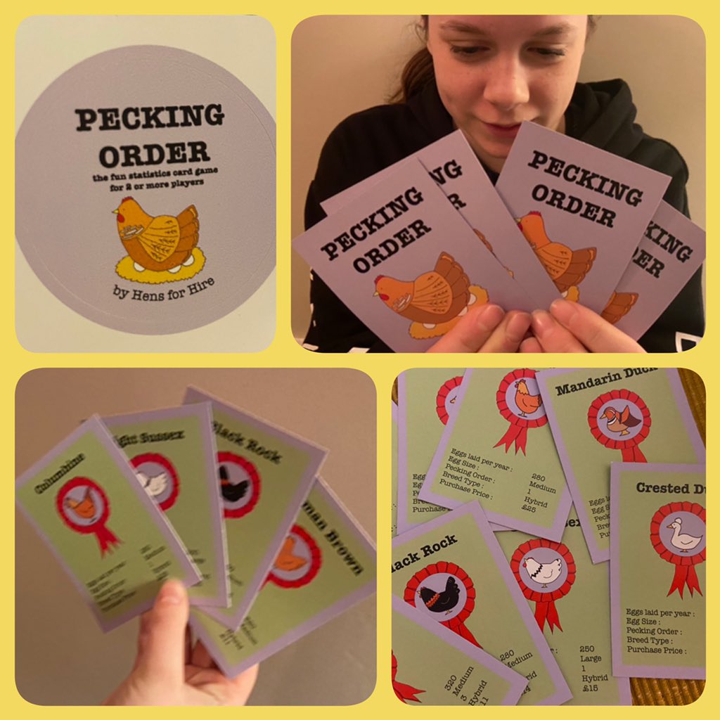 Have you been top of the Pecking Order? Why not play our unique chicken statistics card game. You can’t find this game anywhere else

hensforhire.co.uk/product/peckin…

#hens #cards #edutwitter