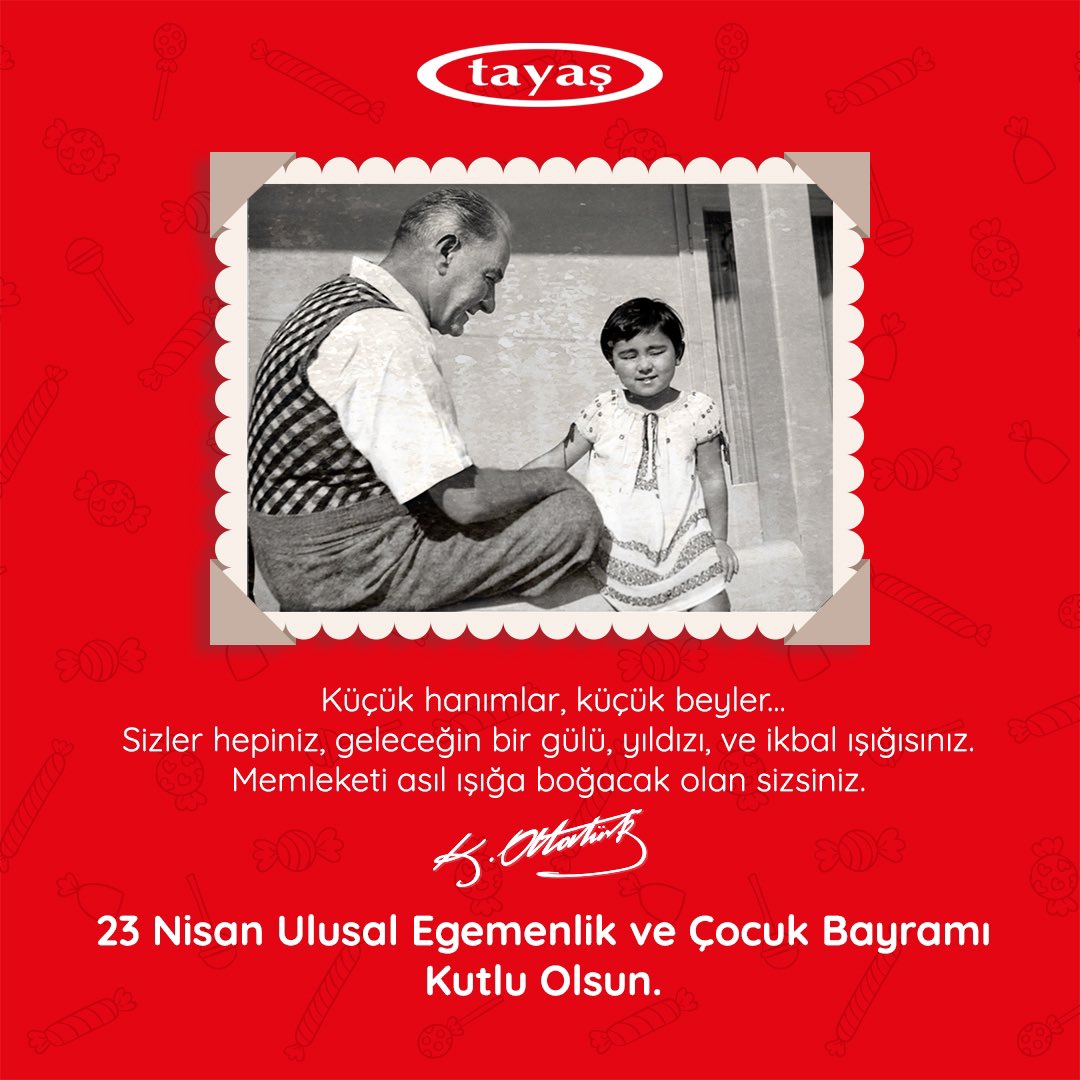 🇹🇷 Küçük Hanımlar, küçük beyler...
Sizler hepiniz, geleceğin bir gülü, yıldızı ve ikbal ışığısınız.
Memleketi asıl ışığa boğacak olan sizsiniz. 
“Mustafa Kemal Atatürk”
23 Nisan Ulusal Egemenlik ve Çocuk Bayramı Kutlu Olsun. ❤️
.
.
.

#tayas #tayasfood #tayasgida #23nisan