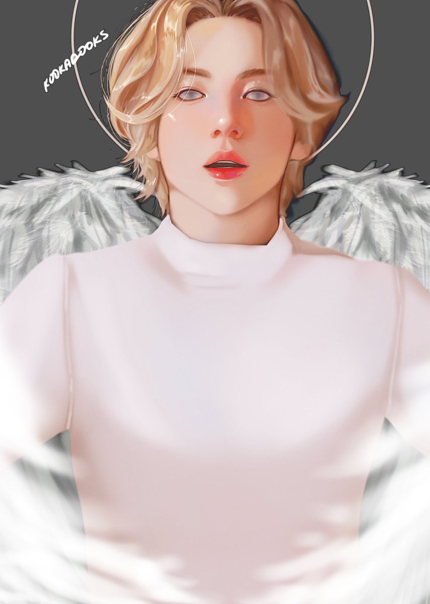 I still got the hair and wings I need to render but man it feels like this is missing a little pizzazz to spice things upMaybe a necklace? Or the halo is fire? Or the wings are fire? Or some bold lighting??? Idk 