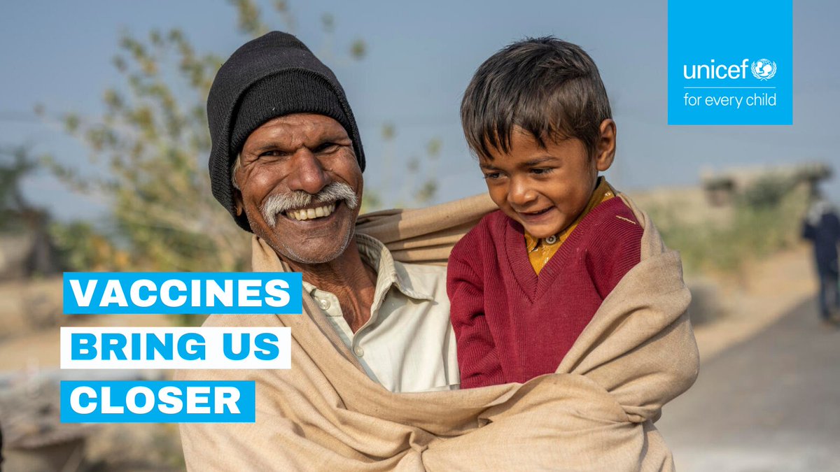 More warm hugs, more exciting adventures &amp; discoveries. Countless precious moments that many children have missed for over a year.

For every like, share or comment of this post, #UNICEF partners will unlock $1 for UNICEF’s lifesaving vaccine programmes up to $5M.

#VaccinesWork
