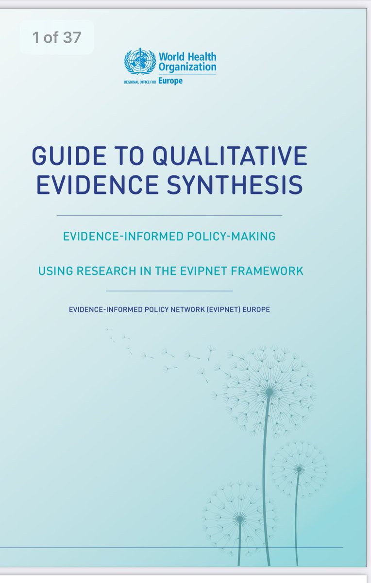Tarang Sharma (@tshealthpolicy) on Twitter photo Thrilled to finally see this published #QES guide for countries to include #qualitative evidence for policy decisions #EVIPNetEurope apps.who.int/iris/bitstream… <a href="/Ruth_Garside/">Ruth Garside 🇪🇺 💙🌻</a> <a href="/AndrewB007h/">Andrew Booth</a> <a href="/AEScheel/">Andrea Scheel</a> <a href="/HeatherAmes15/">Heather.Ames</a> Thrilled to finally see this published #QES guide for countries to include #qualitative evidence for policy decisions #EVIPNetEurope apps.who.int/iris/bitstream… <a href="/Ruth_Garside/">Ruth Garside 🇪🇺 💙🌻</a> <a href="/AndrewB007h/">Andrew Booth</a> <a href="/AEScheel/">Andrea Scheel</a> <a href="/HeatherAmes15/">Heather.Ames</a>