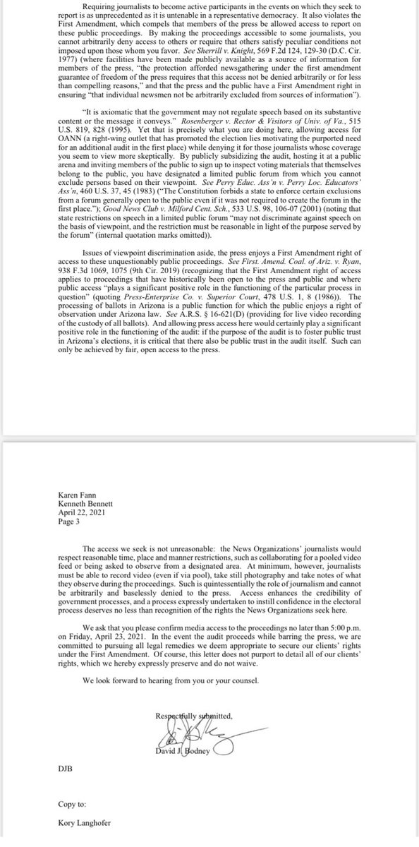 We’re asking  @FannKfann for immediate access to observe this recount as members of the press, take notes as we would during any Senate procedure and provide a shred of objective accountability as the Senate puts Arizona’s elections on trial.