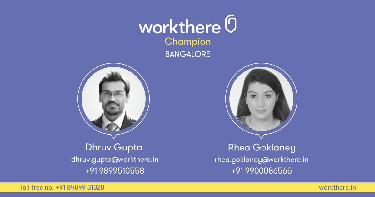 IndiaSavills's tweet image. Introducing Dhruv Gupta and Rhea Goklaney, @work_there Champions for Bangalore. Reach out to them for all your flexible workspace requirements in Bangalore.

Login now at: workthere.in

#Workthere #FlexibleOfficeSpace #SavillsIndia #WorkthereIndia