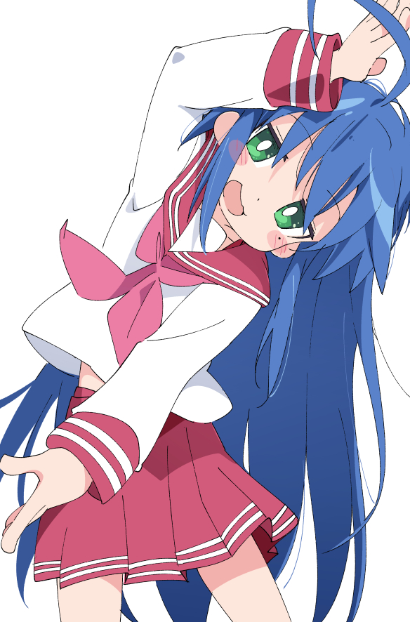 izumi konata 1girl solo ryouou school uniform long hair bright pupils school uniform white pupils  illustration images