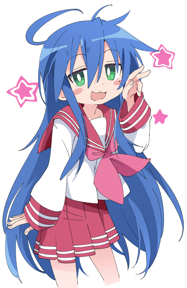 izumi konata 1girl solo ryouou school uniform long hair bright pupils school uniform white pupils  illustration images