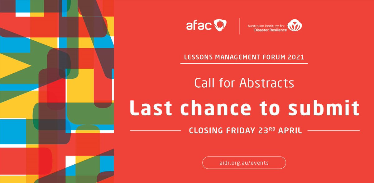 AFACnews's tweet image. Don't miss out! Today is your last chance to submit an abstract and be a part of the 2021 Lessons Management Forum.
Submit your abstract here: lnkd.in/eHYdsAa