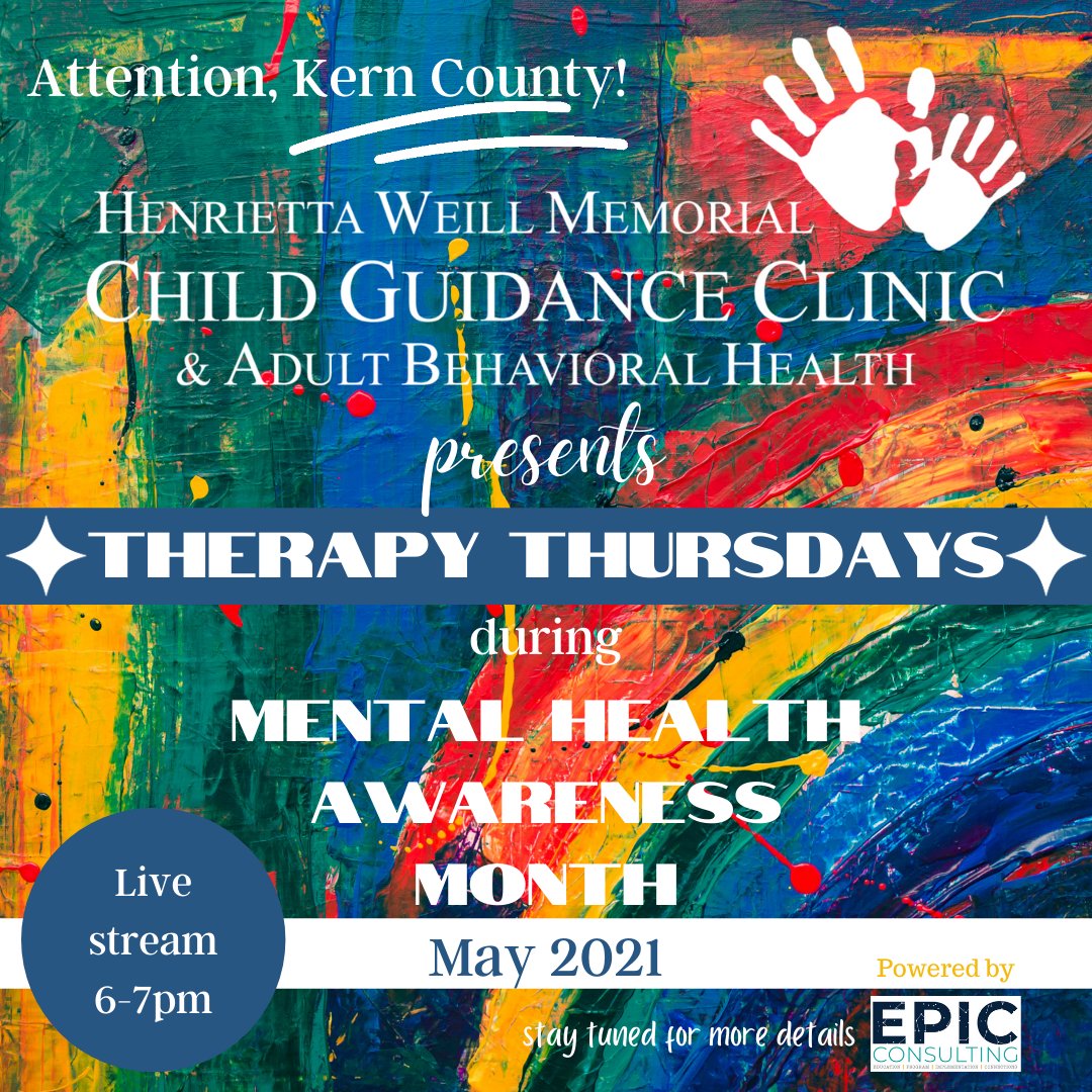 Mark your calendars for Therapy Thursdays in May with EPIC and HWMCGC 😎 Stay tuned for more info! Learn more about the services provided by HWMCGC at hwmcgc.org
#NotAlone #MentalHealthAwarenessMonth