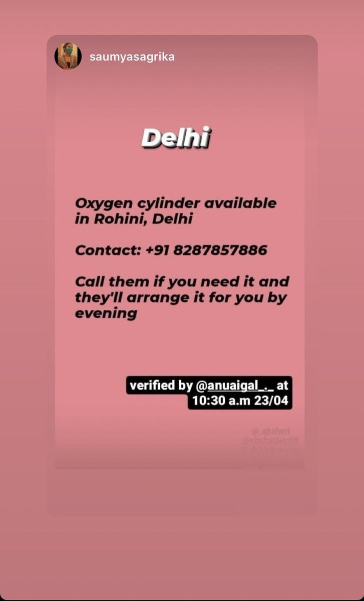 Delhi. Varified by 23rd April morning.