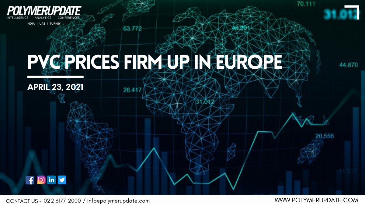 POLYMERUPDATE's tweet photo. This week, #PVC prices marched higher in #Europe. The price rise was supported by stronger upstream #ethylene values and bullish regional demand trends...
.
To read the article, visit: https://t.co/cANXgEkU6z
.
#PVCprices #EuropeanMarket #MarketIntelligence #Polymerupdate https://t.co/LISGeAk6YR