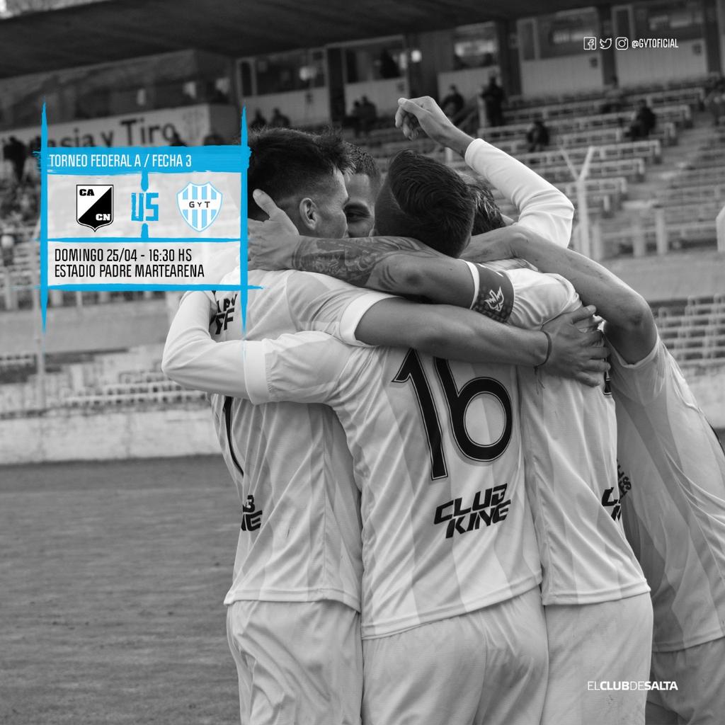 gytoficial's tweet photo. #JuegaGimnasia ⚪🔵 

🆚 @CACNoficial

🔹️#FederalA Fecha 3️⃣
📆 domingo 25/04
⌚️ 16.30
🏟️ Estadio Padre Martearena
👤 Fabricio Llobet 
📺 @SportsSalta 

#VamosAlbo 💪🏽💙 https://t.co/rUglnqppGI
