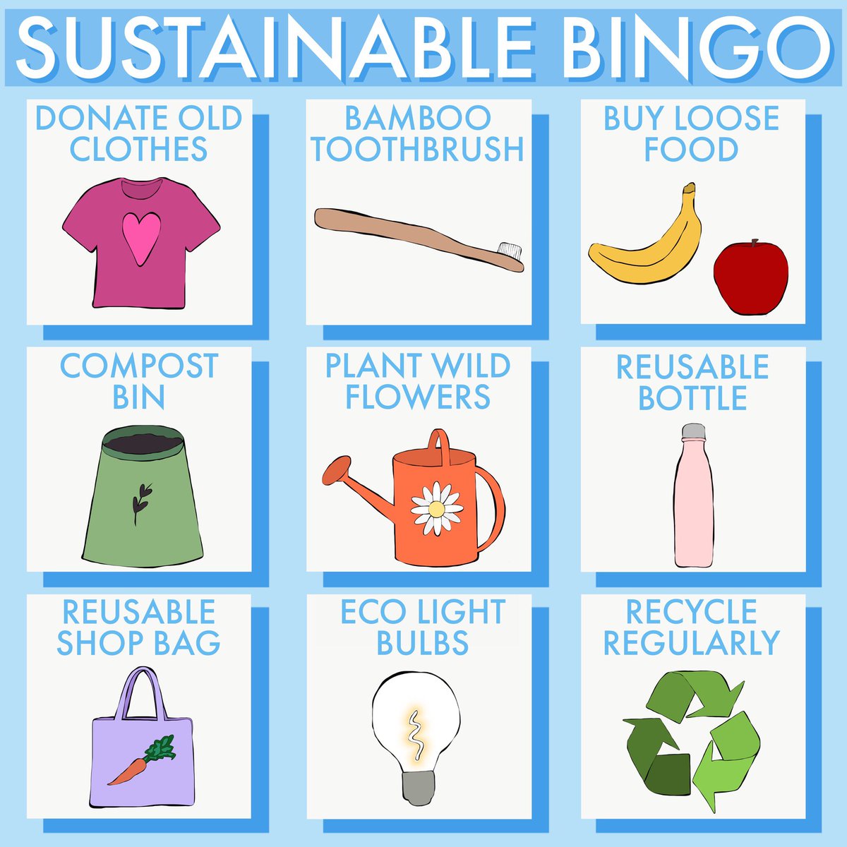 EnvironmentPage's tweet image. Haven’t seen our bingo cards yet? Let us know how many you get!! 

Full house anyone? 👍🏻