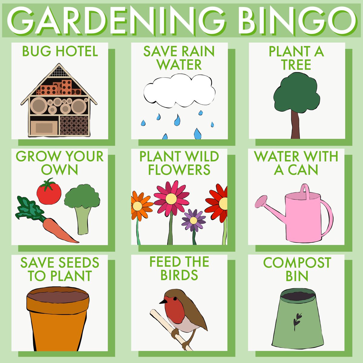 EnvironmentPage's tweet image. Haven’t seen our bingo cards yet? Let us know how many you get!! 

Full house anyone? 👍🏻
