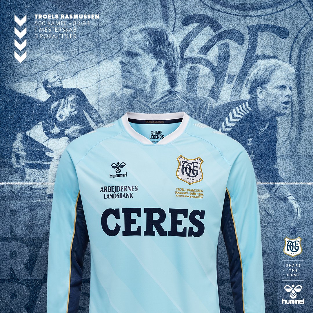 hummel on Twitter: "𝐒𝐇𝐀𝐑𝐄 𝐋𝐄𝐆𝐄𝐍𝐃𝐒!🌟 With 500 matches in the years from 1982-1993, Troels Rasmussen is a true legend of @AGFFodbold. We pay tribute the popular goalkeeper with a unique jersey
