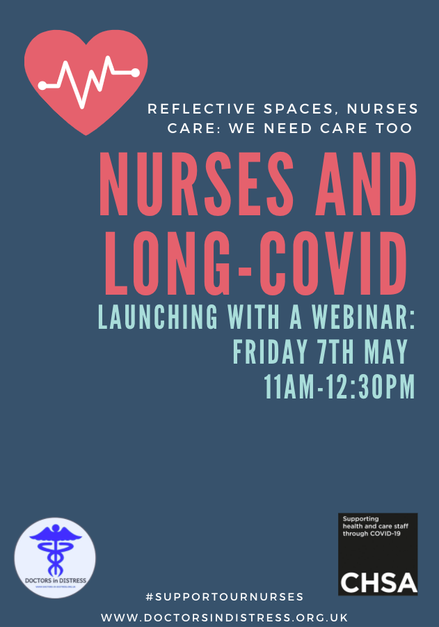 💙Calling all Nurses, midwives, and healthcare support workers! We are launching a new programme of support groups especially for Nurses suffering from Long COVID with <a href="/CHSA_org/">CHSA</a>         
❗Speakers to be announced soon
➡️  To register: bit.ly/3sFMkvp
#supportournurses