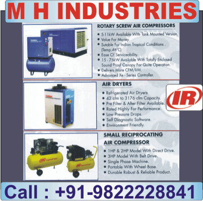 vidarbhads's tweet photo. Air Compressors Dealers In Nagpur By M H INDUSTRIES NAGPUR, Enquiry on 9822228841.
Deals In #DiaphragmPumps #SlidingVanePumps #ReciprocatingGasCompressors #PneumaticValves #PneumaticCylinders #TripleScrewPumps #AirBlowers #PneumaticVibrators #IngersollRandAirCompressorsDealers https://t.co/gbDzJA0MzF