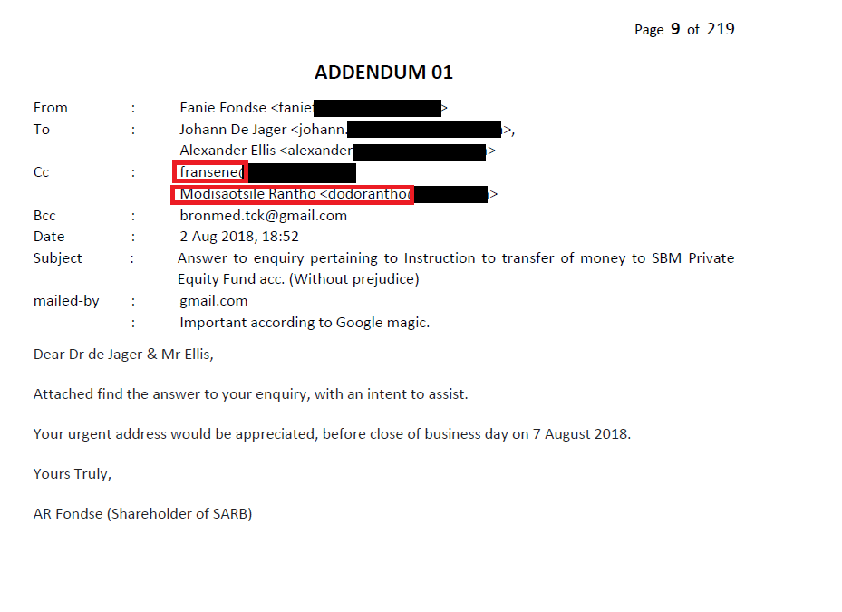 Fondse attached a mandate letter he relies on to act as representative for this money. (Remember, Sexwale is also a mandate holder ne?)Weirdly, a local "foundation" using the same name was created as early as January 2017, 18 months before Fondse was "appointed".