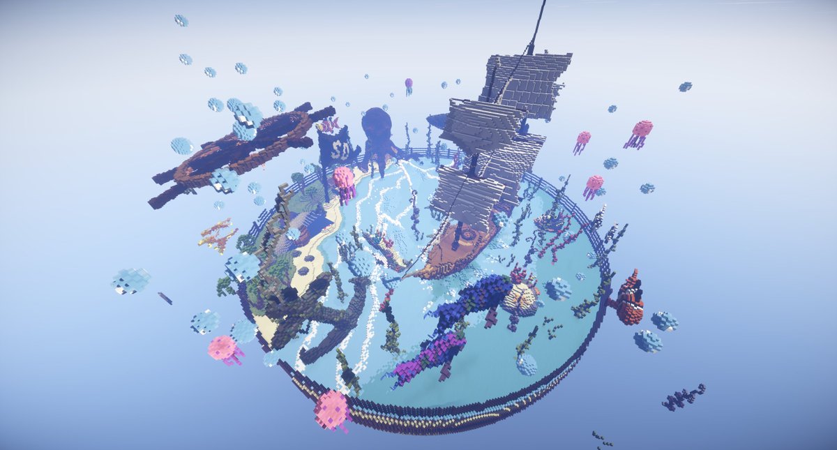 TeamDubMC's tweet image. Mapa Hub para EggWars construido por #Diegochurro para 
@SurvivalDub

Temática: Pirata / Fantasía