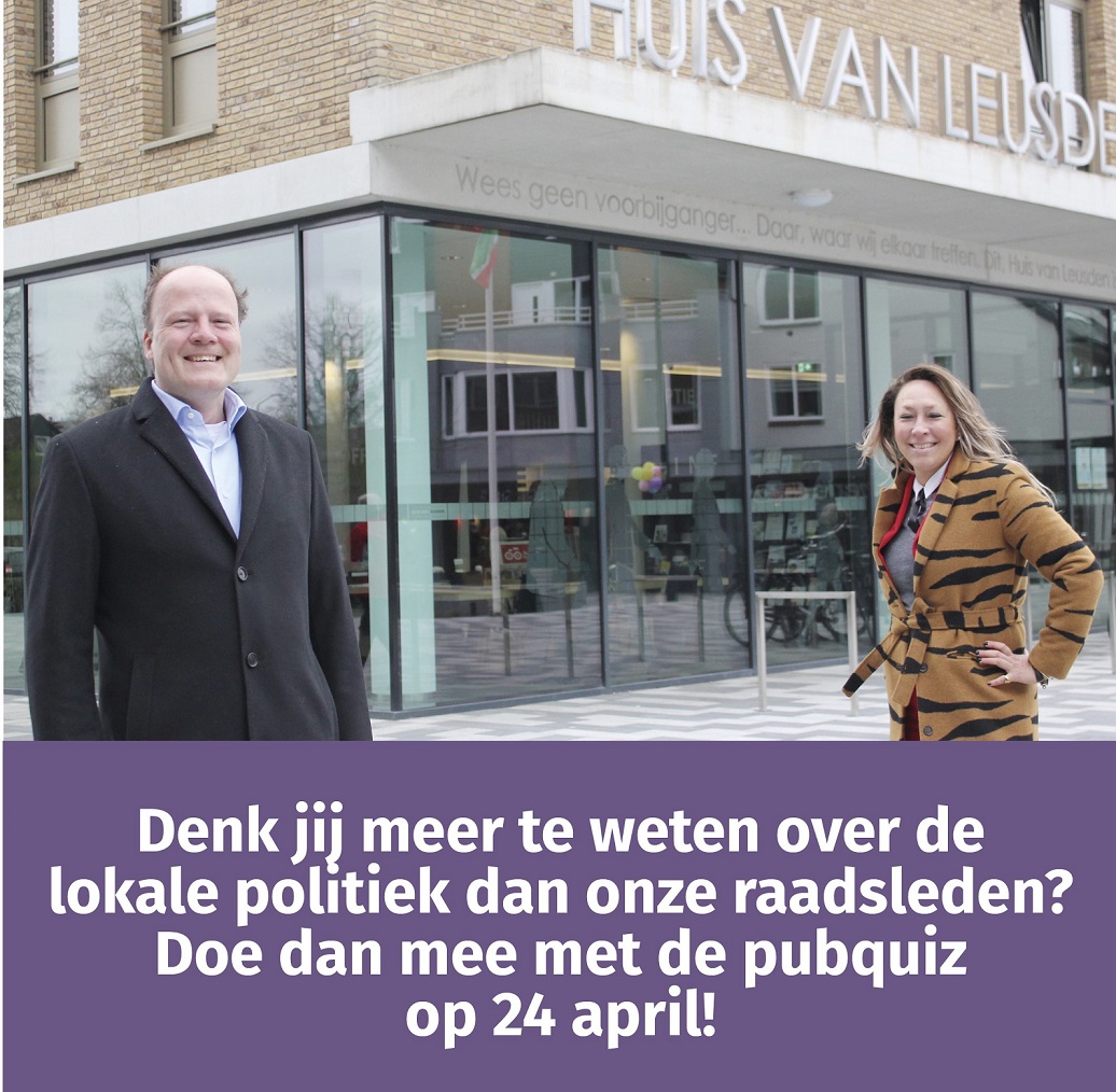 Er is nog plek! Doe mee en win een lunch waarin je de burgemeester alles mag vragen! Via deze link kan je 24 april meedoen: 
bit.ly/2PeKq7h
Inloggen vanaf 20.00 uur, start quiz om 20.30 uur!
Zet h'm op!