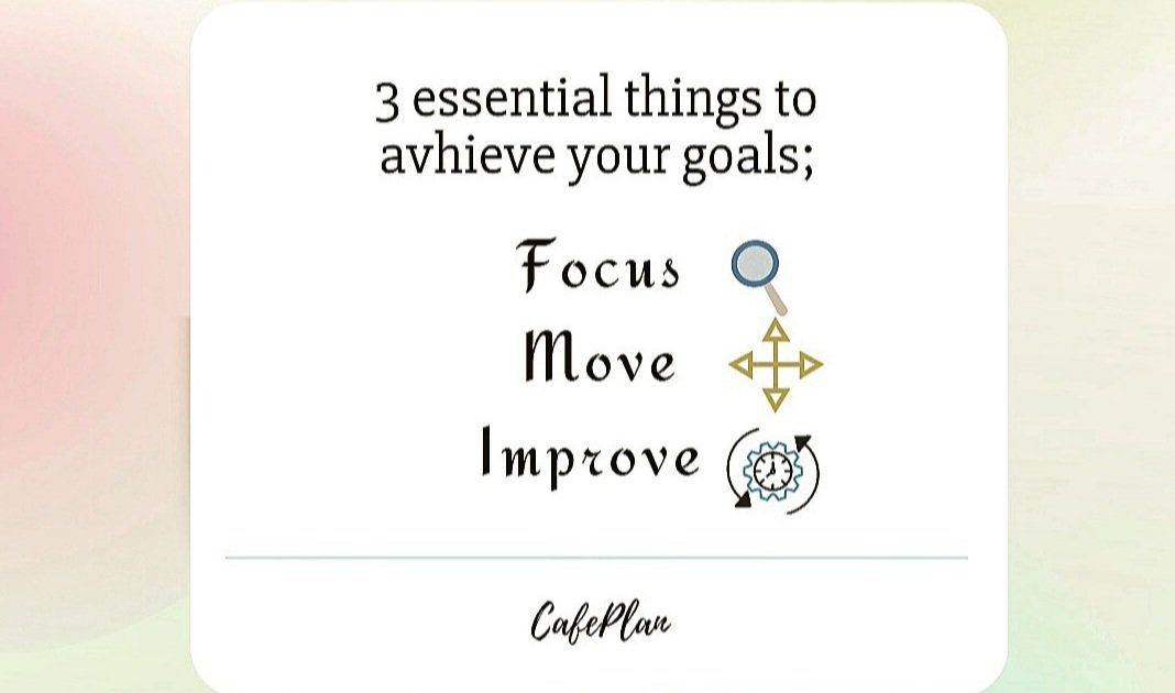 HelloCafePlan's tweet image. 3 essential things to achieve your goals: Focus🔎, Move ♏, Improve 👌
#happyplanner #plannerlove #plannerlife #plannercommunity #bulletjournal #bujolove