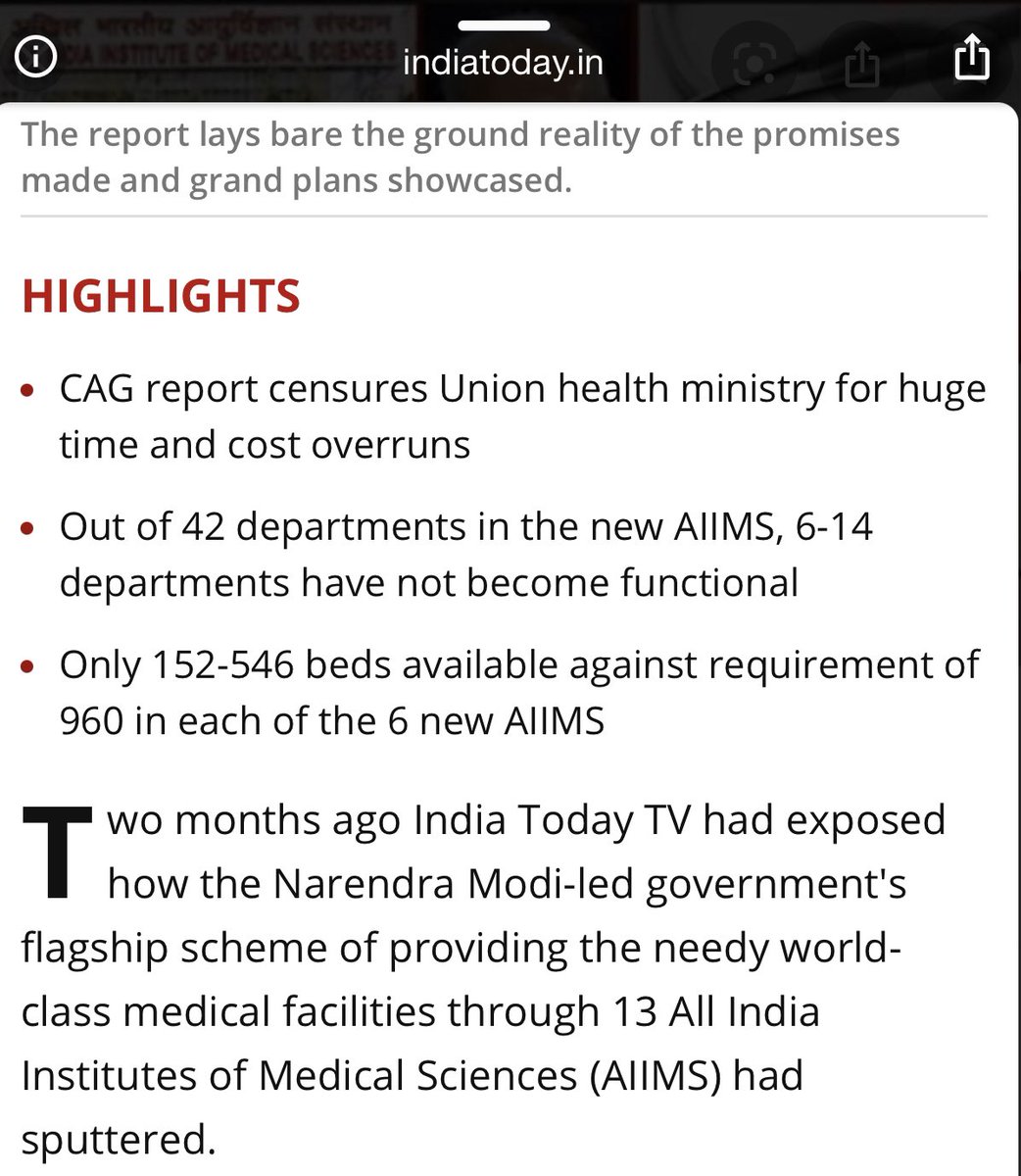 Furthermore, a CAG Report from 2018 found resonance with a report by  @IndiaToday, a veritable state-affiliated mouthpiece which noted that despite announcements in 2014-2015, budgetary allocations were pending till as late as 2018, in the case of Himachal Pradesh, for example.