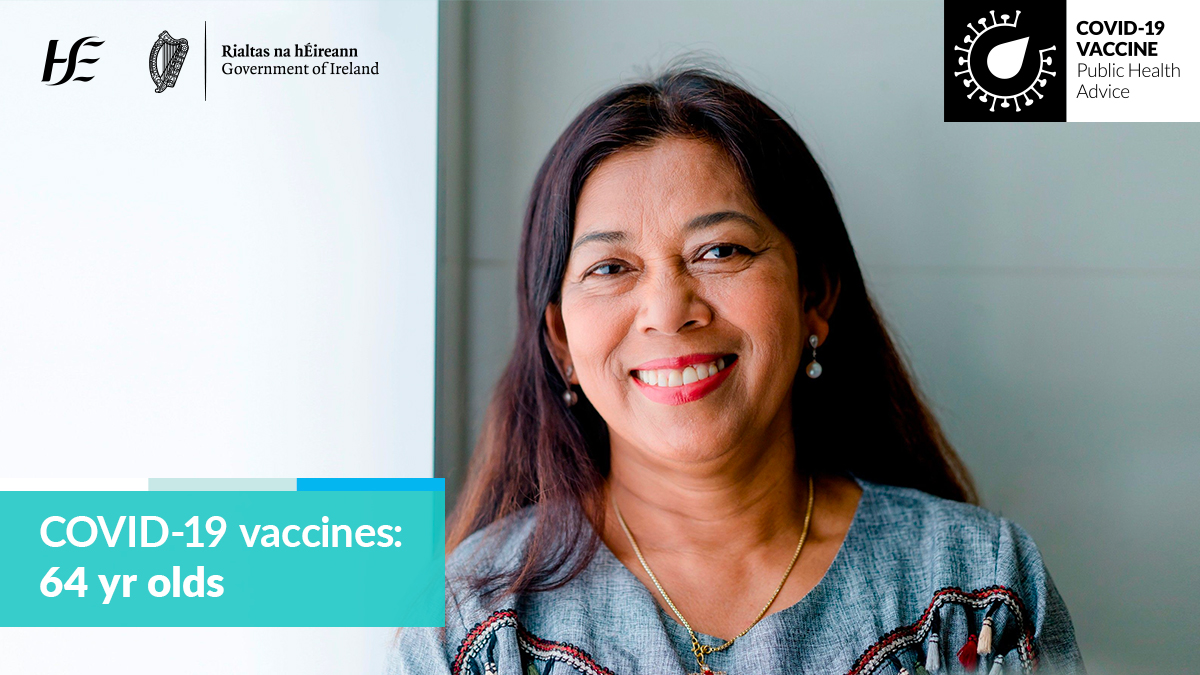 HSELive's tweet photo. #COVIDVaccine registration is open for people aged 64. The quickest &amp; easiest way to register is online. You'll need your PPSN, Eircode, mobile phone number &amp; email address. Don't worry if you can't register today, registration will stay open➡️https://t.co/nTNxEKexNZ https://t.co/7hvZGWYwxh