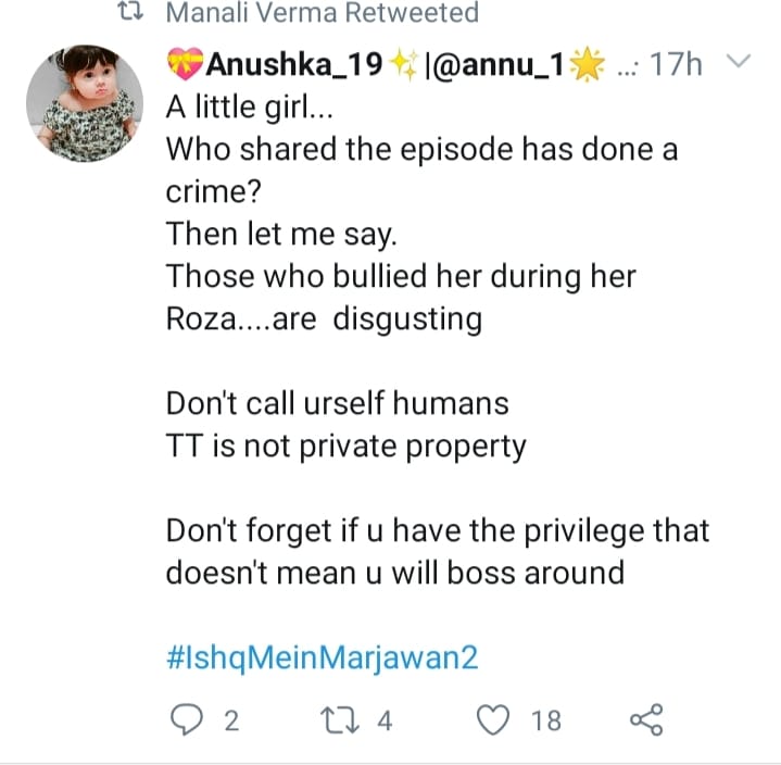 'Hypocrisy' & 'illegal didi'  @deepakkapoor149 but now I am really confused about fasting as I thought it to be not just giving up food& apologize yeah I should 4 breaking her roza magar konsi tweet ke vajese  @Teju0806  @Rra_Anushka yeah &not human haina  #IshqMeinMarjawan2