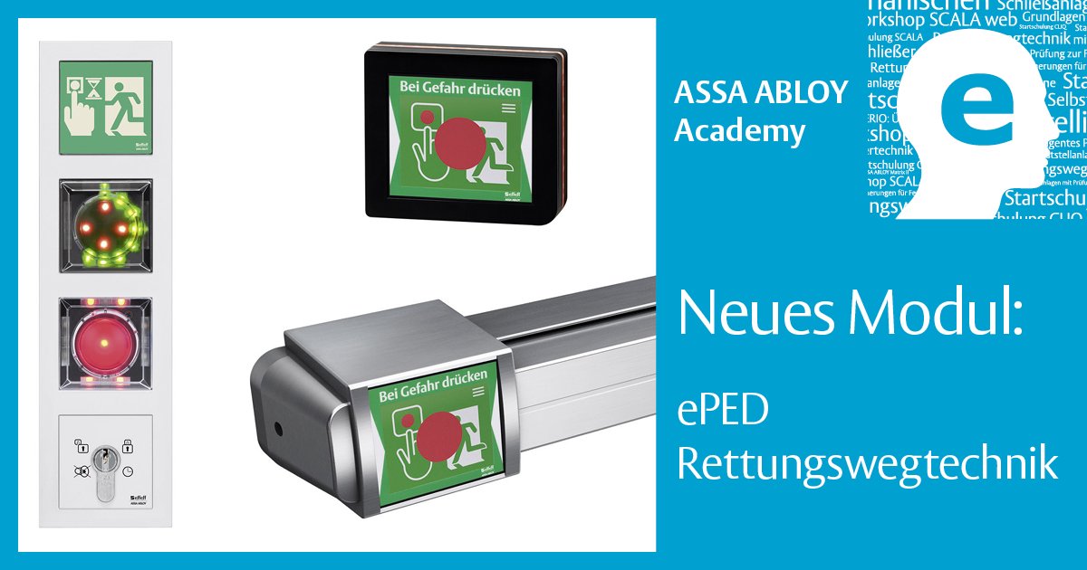 Erfahren Sie in unserem eLearning Tool alles über die Varianten der ePED Terminals, Verriegelungselemente und wie Sie ganz einfach über Hi-O Bus-Technologie das Panikschloss in die Fluchttüranlage integrieren können. Einloggen und mehr über ePED lernen: hubs.ly/H0LypGG0