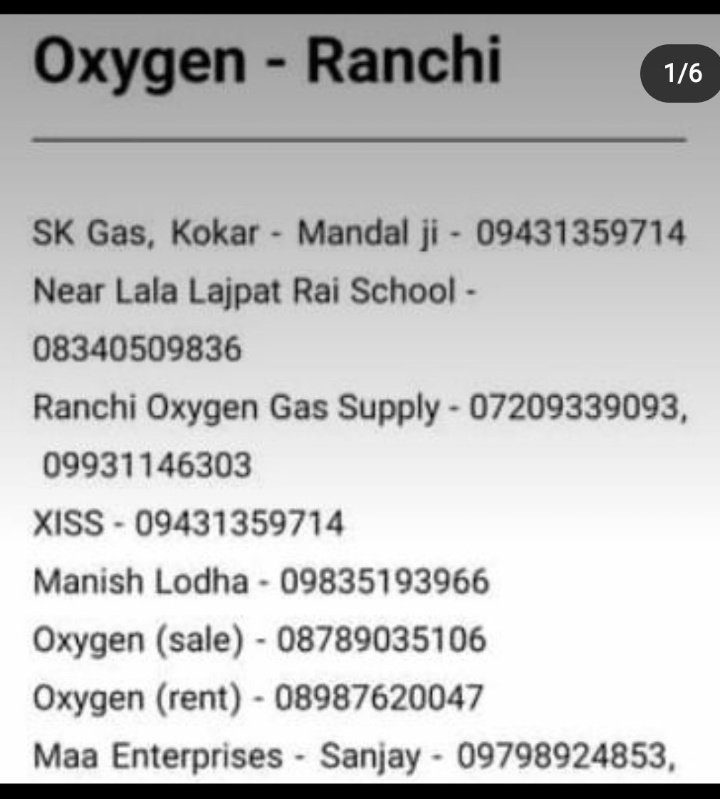  #Ranchi  #oxygen  #Beds  #Verified  #COVIDEmergency2021  #covidresources a thread ,all verified today