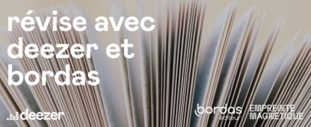 🚀Tu commences déjà à réviser ? 
🧙‍♂️Que dirais-tu de réviser ton bac avec <a href="/DeezerFR/">Deezer France</a> ? 
c'est désormais possible via un beau #partenariat avec <a href="/editionsbordas/">Les Éditions Bordas</a> ! #enjoy 
bit.ly/3erHUTM