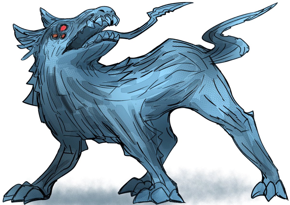 「ティンダロスの猟犬のイラスト描いたから3Dモデルでも作るか。 」|海野 なまこ@ゆるるふ神話シリーズのイラスト