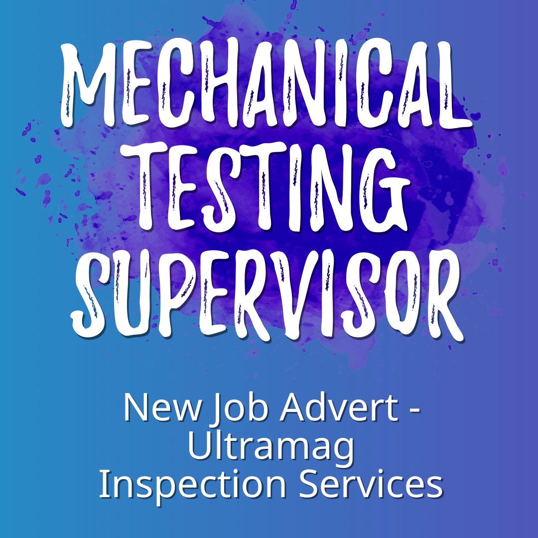 Due to the planned growth in their Mechanical Testing department, Ultramag Inspection Services Ltd. require an experienced inspector to run their mechanical testing facility. 

View the job role and apply using the below link 👇

whichndt-dev.burstingbox.co.uk/ndt-jobs/detai…

#NDT #Inspection #Job #UK