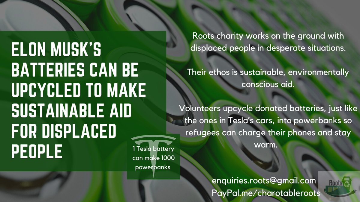 Hey <a href="/elonmusk/">Elon Musk</a>, did you know that old <a href="/Tesla/">Tesla</a> batteries can be upcycled to do something amazing and save lives? Could you donate some on this #EarthDay2021?