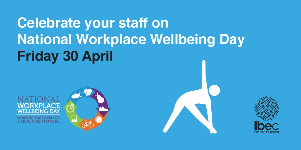 One week to go! 🥳National Workplace Wellbeing Day is next Friday 30th April. Show staff that their wellbeing is paramount and take part in Europe's only day dedicated to employee health &amp; wellbeing. Sign-up today at wellbeingday.ie #WorkWell21