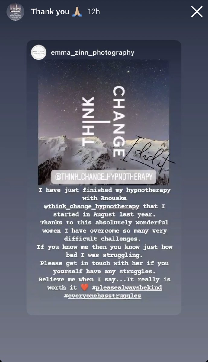 think_hypno's tweet image. Such an honour to help 🙏🏼 This lady overcame so much ❤️ ow.ly/Yozd30rFoCL #ThinkChange #anxiety #OCD #life #Positivity #Hypnoworks
