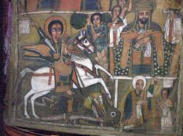 Patron saint of England, Ethiopia, Georgia & Malta,he appears to have been the don of Greek Christian parents - if he ever existed. Apparently his father was martyred.George was decapitated allegedly in the persecutions of Diocletian (C4th), but the stories are garbled.2/3