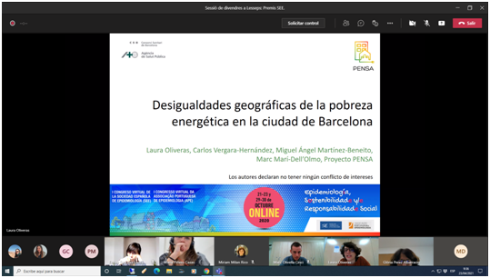 Avui la <a href="/LauraOliveras_/">Laura Oliveras</a> ha presentat a @salutpublicabcn l'estudi sobre les desigualtats geogràfiques de la #pobresaenergètica a la ciutat de Barcelona realitzat en el context del <a href="/proyectoPENSA/">Proyecto PENSA</a> i premiat per la <a href="/seepidemiologia/">SEE</a> Aviat esperem publicar l'estudi!