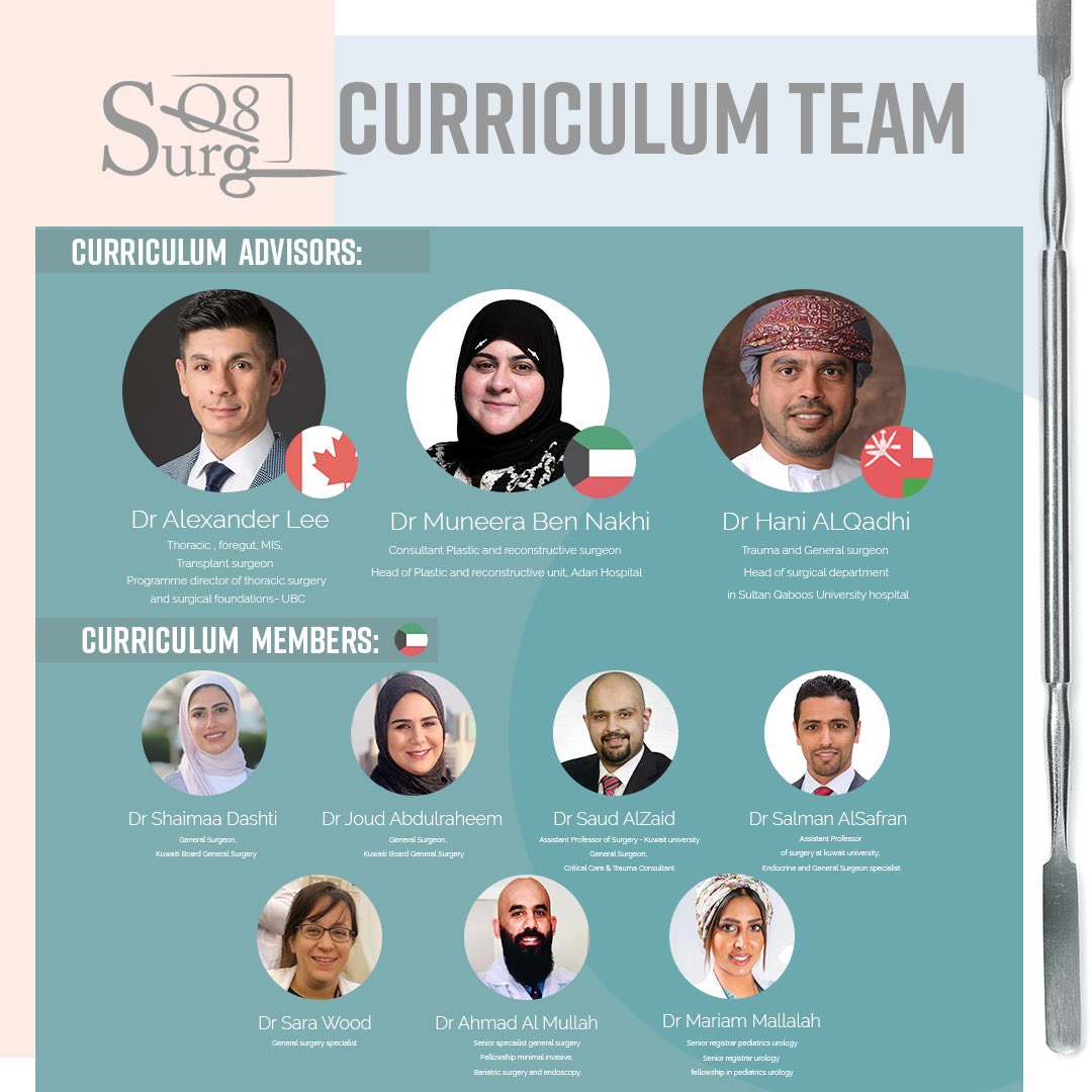 Surgq8 is excited to Introduce its members of advisory board and curriculum board. They are reputable and experienced scholars from around the world. 

Surgq8 is honored to have you on board