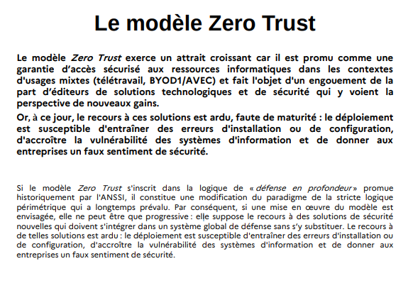 📄[#VendrediLecture] Le modèle #ZeroTrust exerce un attrait croissant. Retrouvez l’avis scientifique et technique de l’ANSSI sur le sujet. #cybersécurité #SSI 
⬇️
ssi.gouv.fr/agence/publica…
