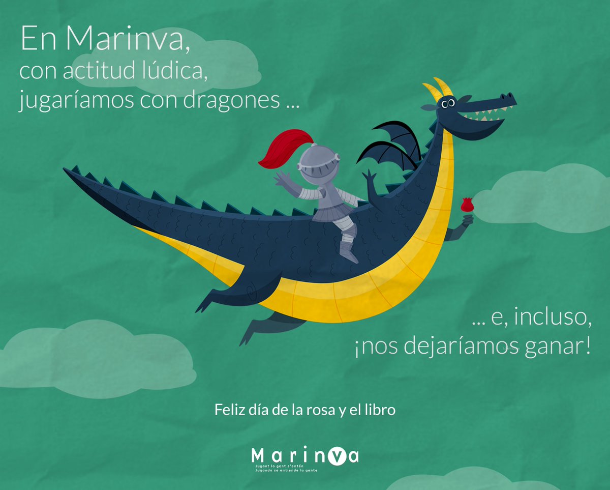 Con #actitudlúdica, jugaríamos con dragones... De parte de todo el equipo de <a href="/marinvizate/">MARINVA</a>, ¡feliz día de la rosa y el libro! 🌹📚
#DiaDelLibro2021 #SantJordi2021
