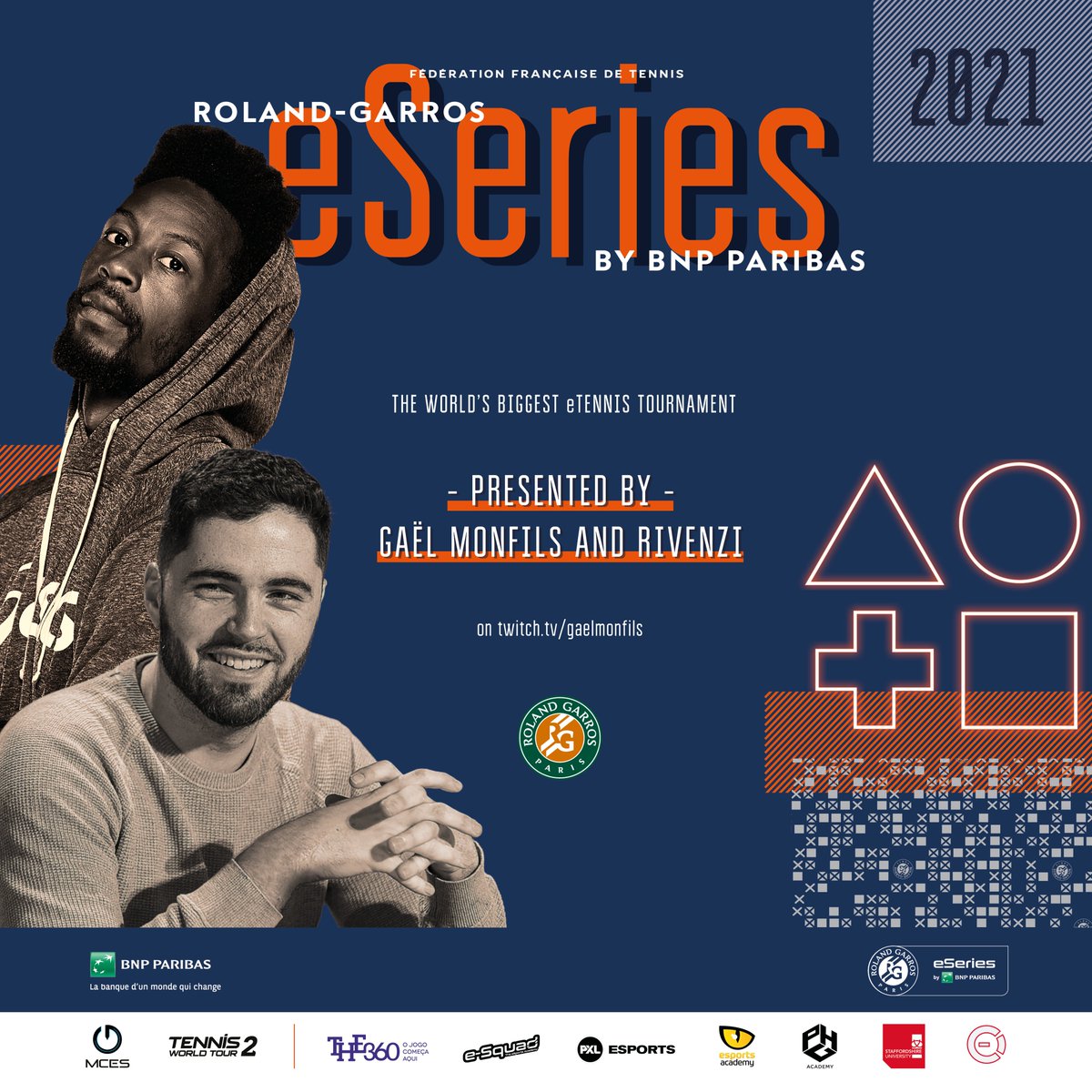 Roland-Garros eSeries by <a href="/BNPParibas/">BNP Paribas Group</a> presented by <a href="/Gael_Monfils/">Gael Monfils</a> and <a href="/Rivenzi_/">Rivenzi</a> 🙌🤩

First Live Show on Gaël Monfils' Twitch channel, Tuesday April 27th at 6PM 🔴🎮 twitch.tv/gaelmonfils